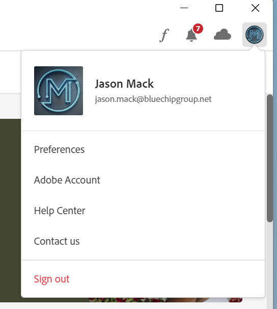 Adobe not working or freezing blue chip group